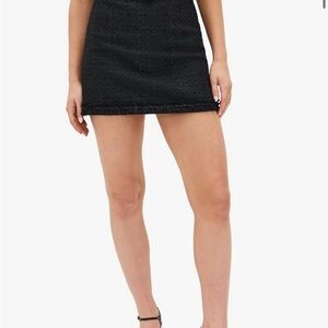Alice + Olivia Textured Black Mini Skirt